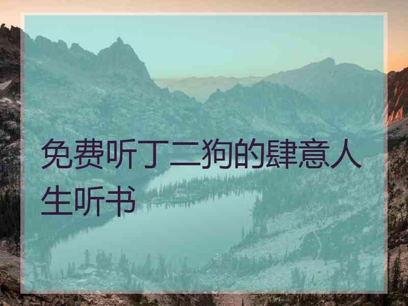 免费听丁二狗的肆意人生听书