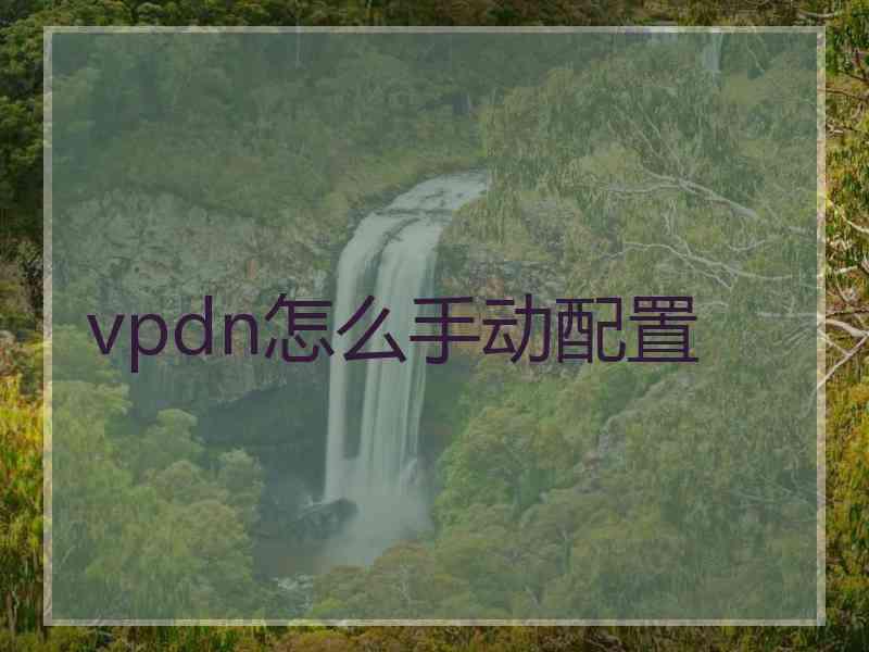 vpdn怎么手动配置