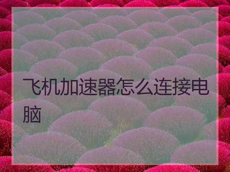 飞机加速器怎么连接电脑