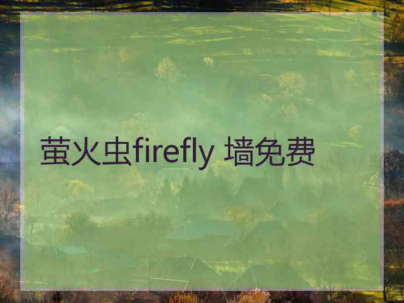 萤火虫firefly 墙免费