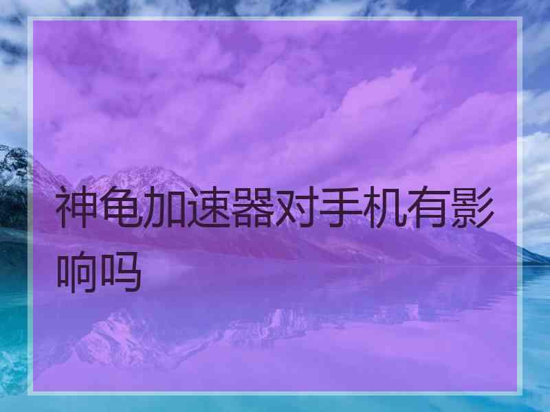 神龟加速器对手机有影响吗