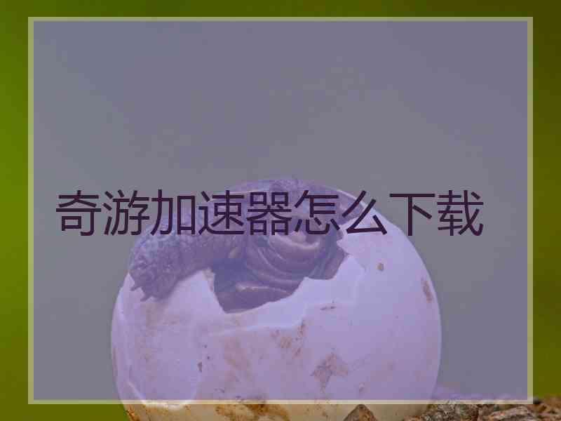 奇游加速器怎么下载