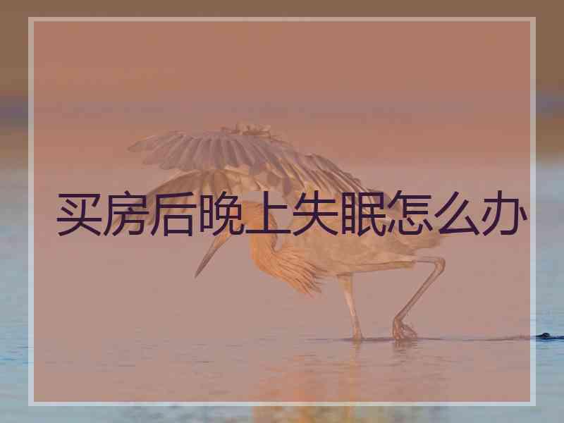 买房后晚上失眠怎么办