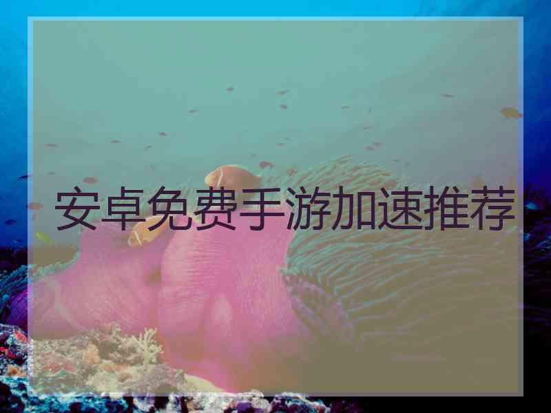 安卓免费手游加速推荐