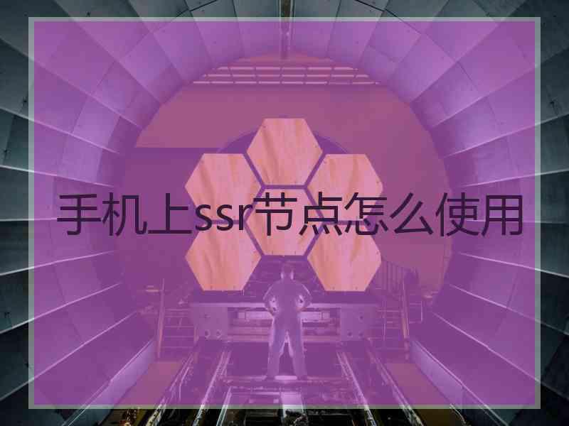 手机上ssr节点怎么使用