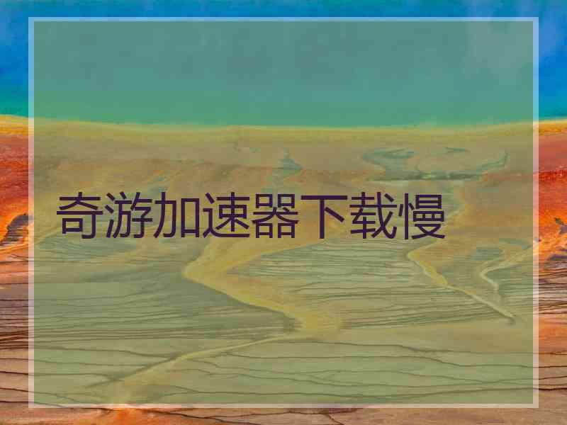 奇游加速器下载慢