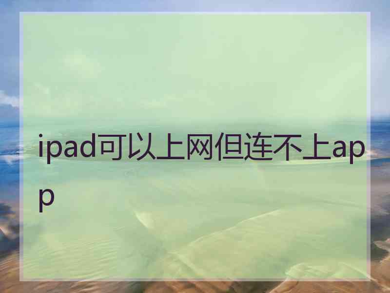 ipad可以上网但连不上app