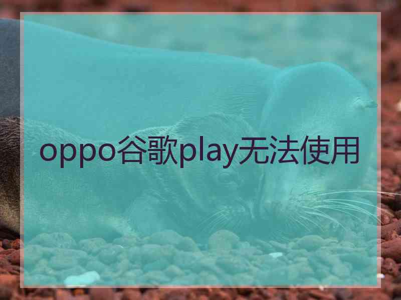 oppo谷歌play无法使用