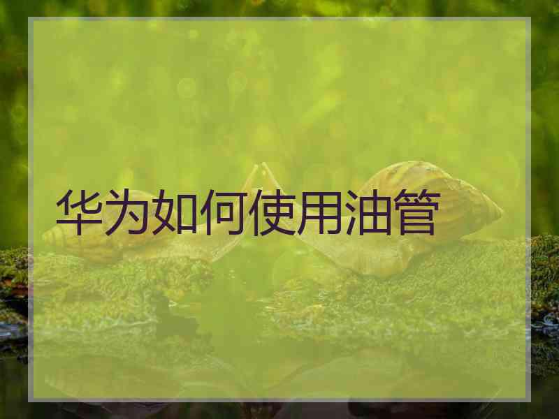 华为如何使用油管