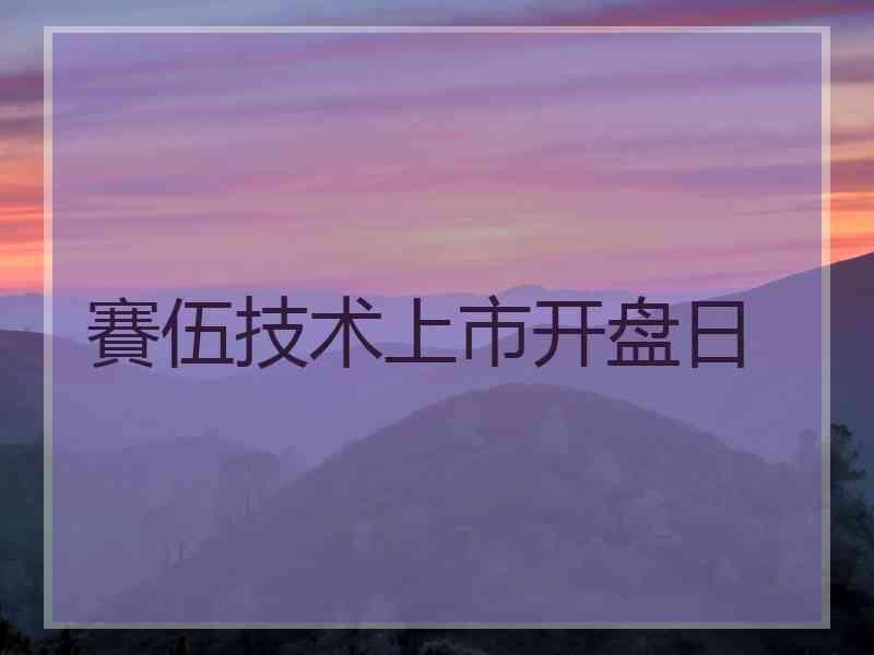 賽伍技术上市开盘日