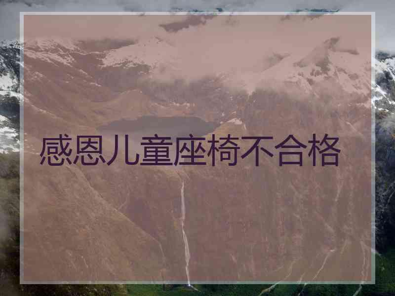 感恩儿童座椅不合格