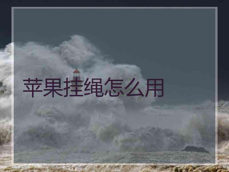 苹果挂绳怎么用