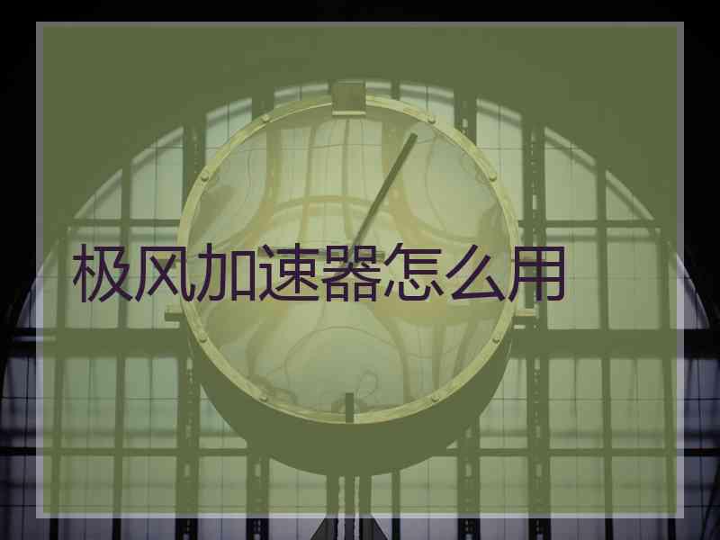 极风加速器怎么用
