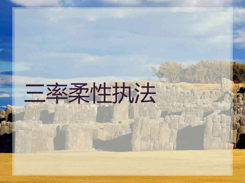 三率柔性执法