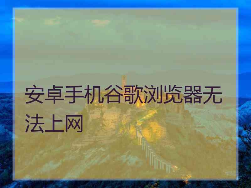 安卓手机谷歌浏览器无法上网