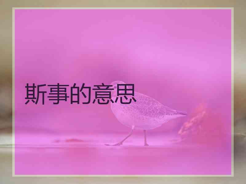 斯事的意思