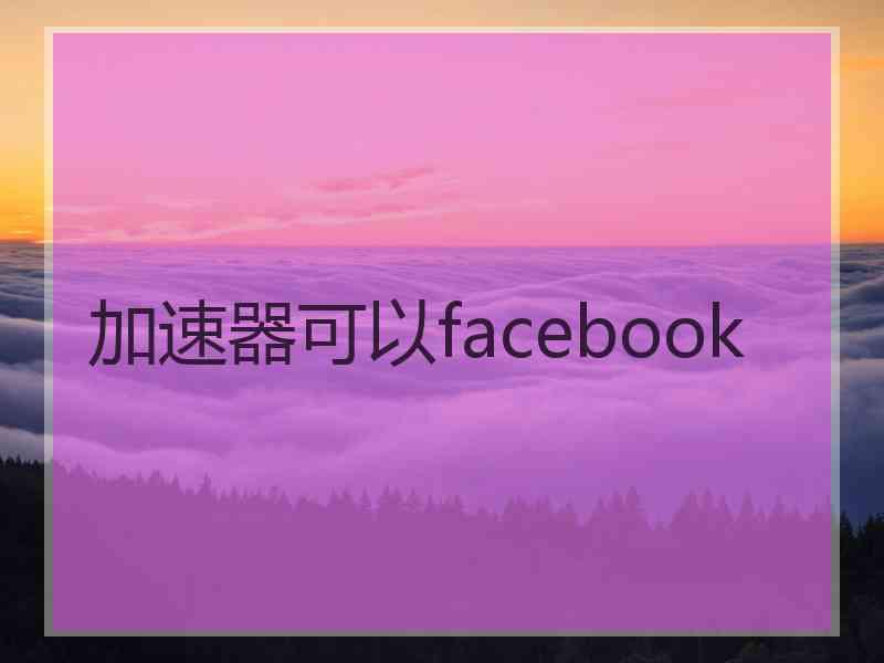 加速器可以facebook