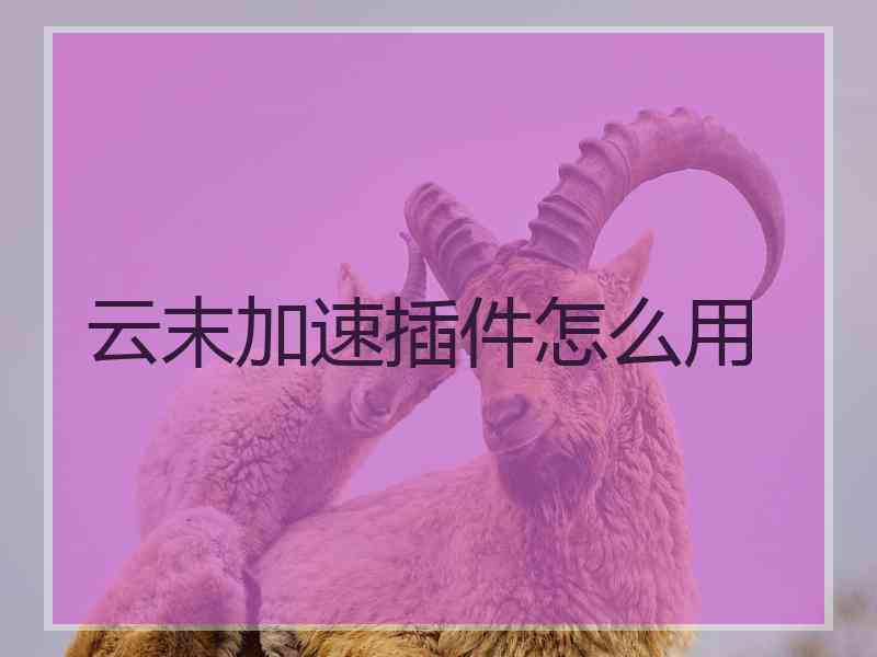 云末加速插件怎么用