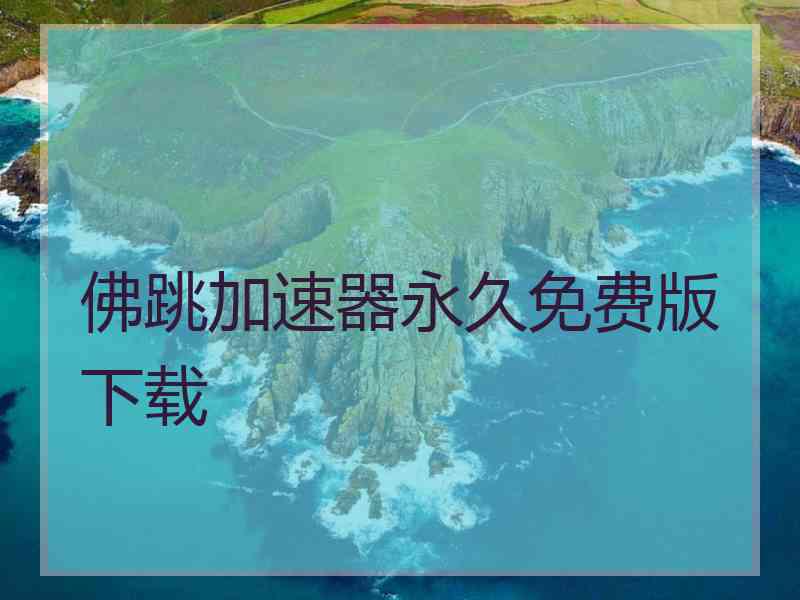 佛跳加速器永久免费版下载