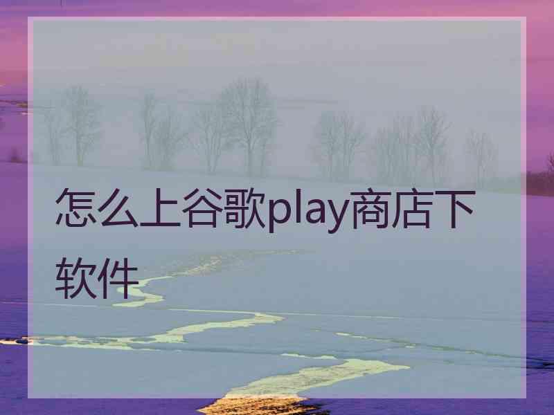 怎么上谷歌play商店下软件