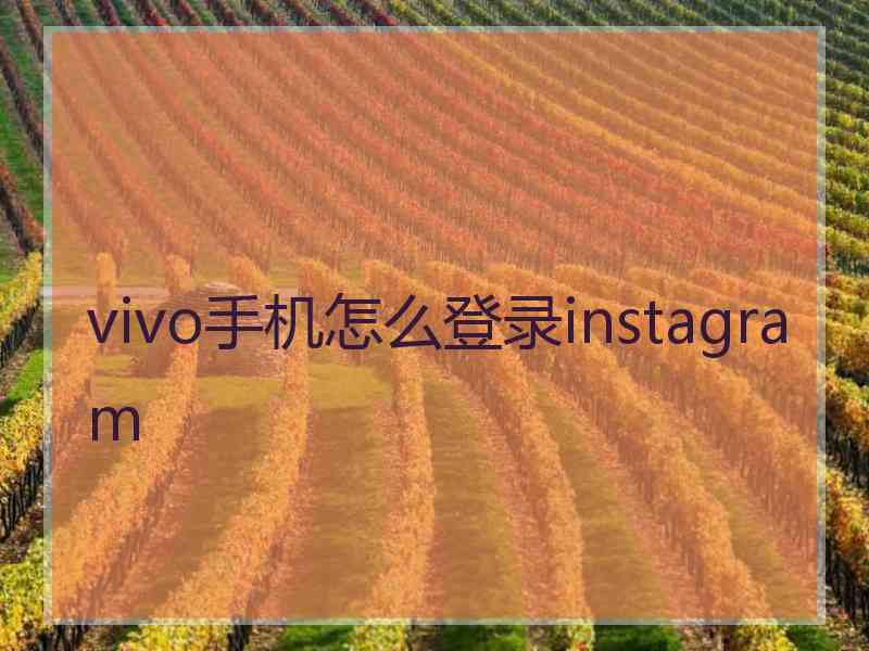 vivo手机怎么登录instagram
