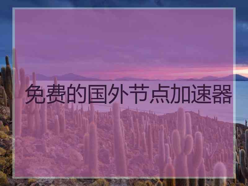免费的国外节点加速器