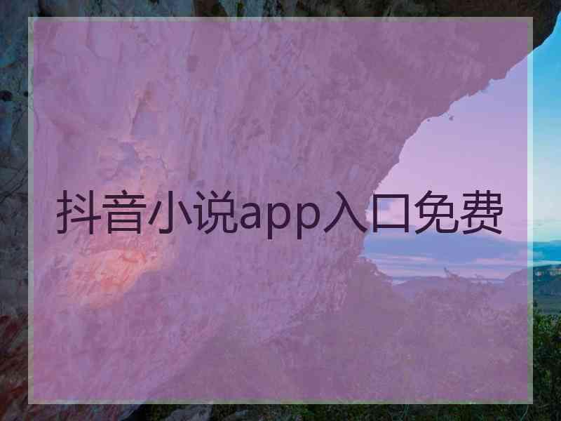 抖音小说app入口免费