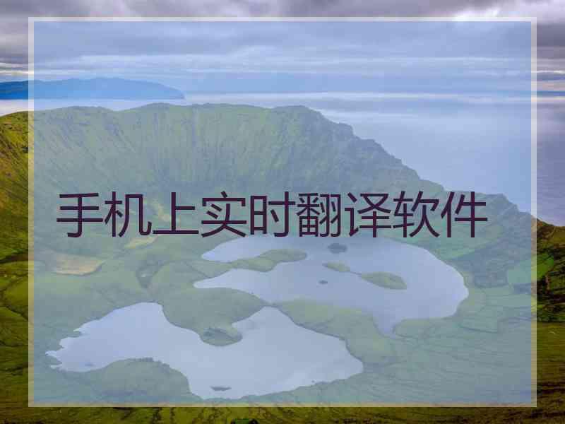 手机上实时翻译软件