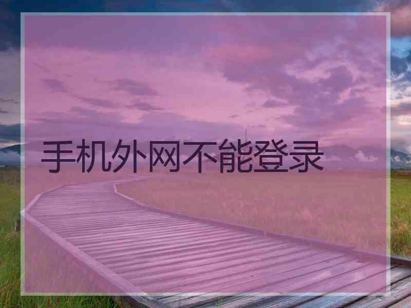 手机外网不能登录