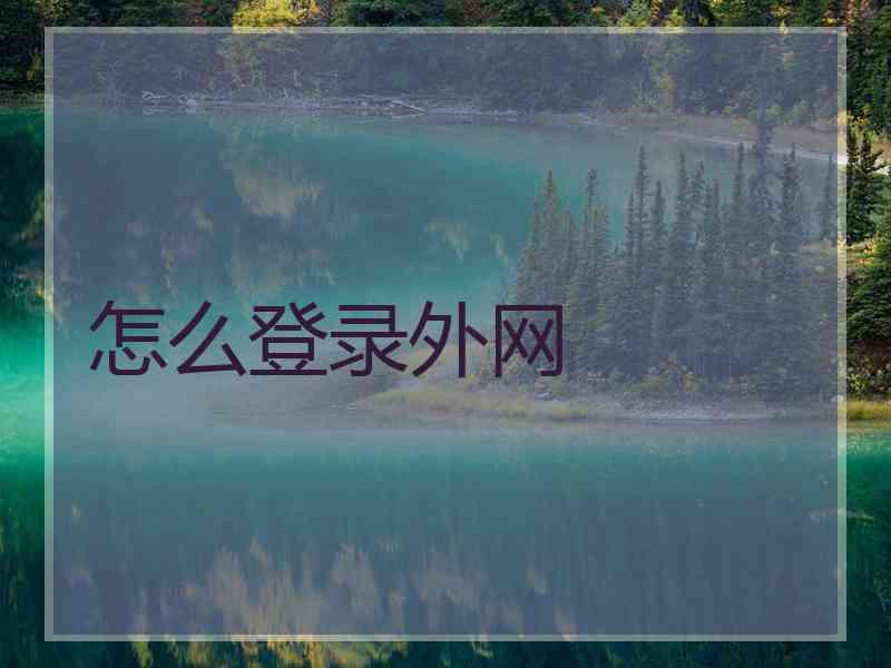 怎么登录外网