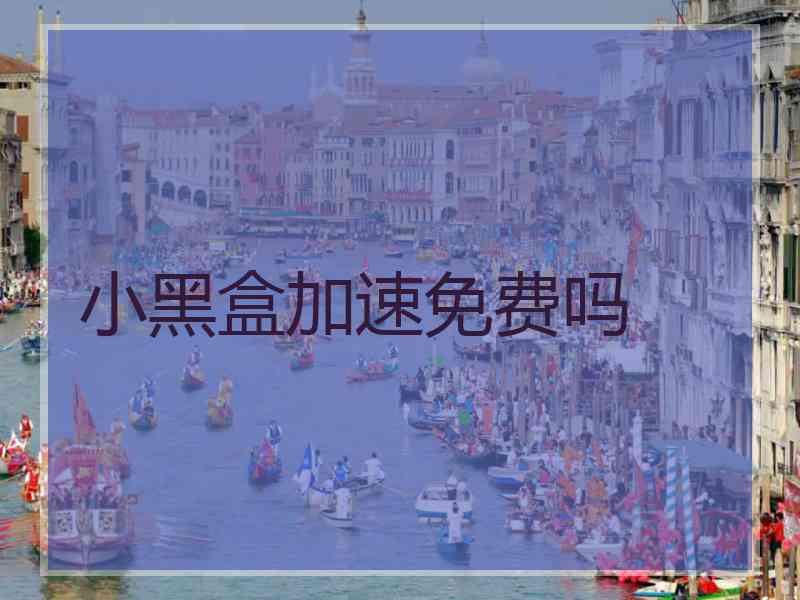 小黑盒加速免费吗