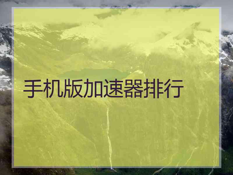 手机版加速器排行