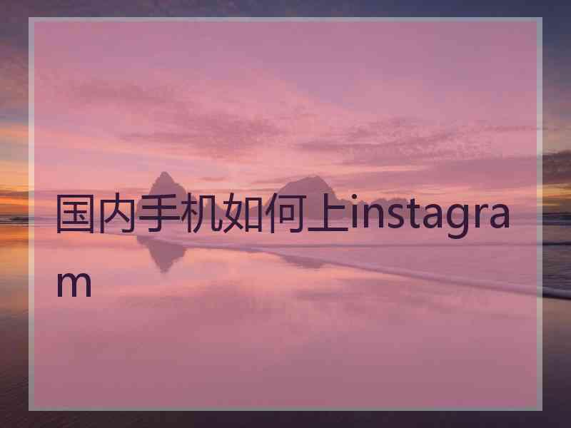 国内手机如何上instagram