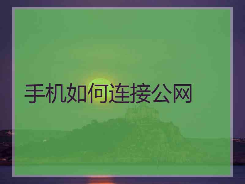 手机如何连接公网