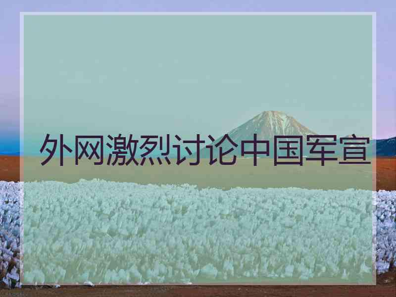 外网激烈讨论中国军宣