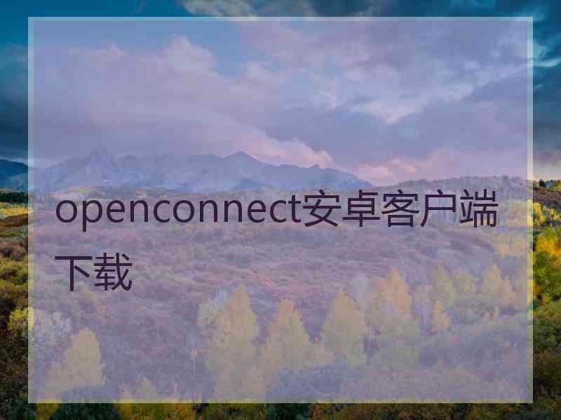 openconnect安卓客户端下载