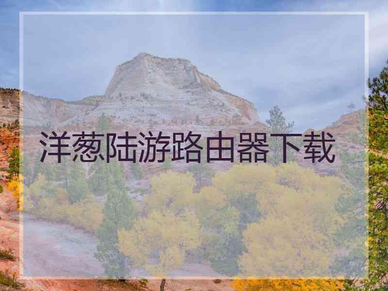 洋葱陆游路由器下载