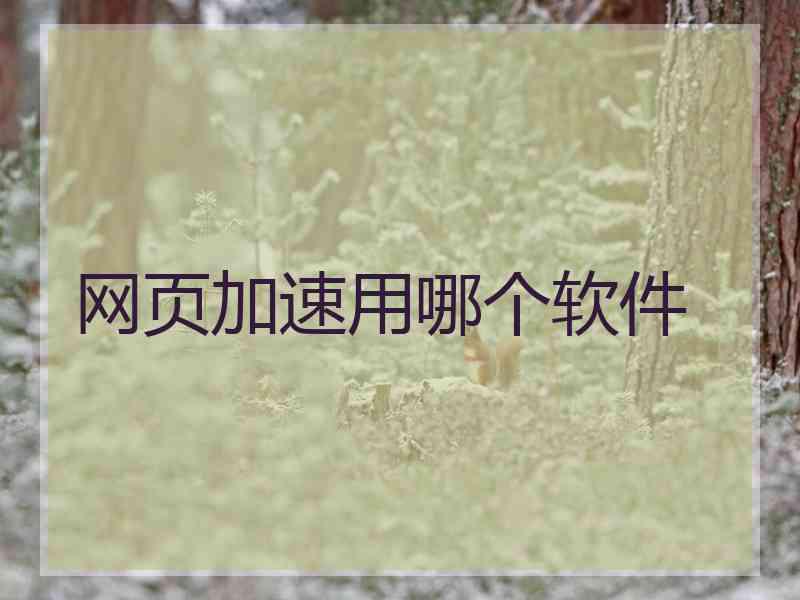 网页加速用哪个软件
