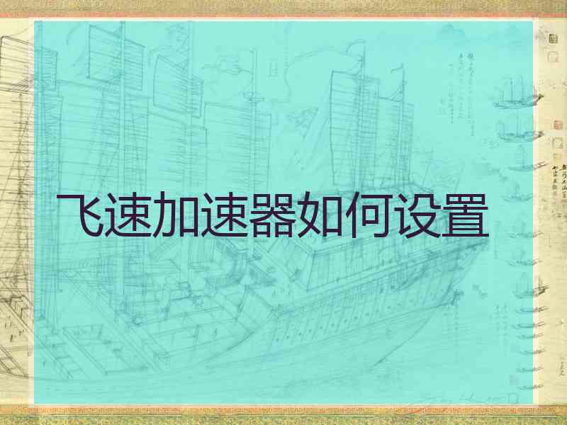 飞速加速器如何设置