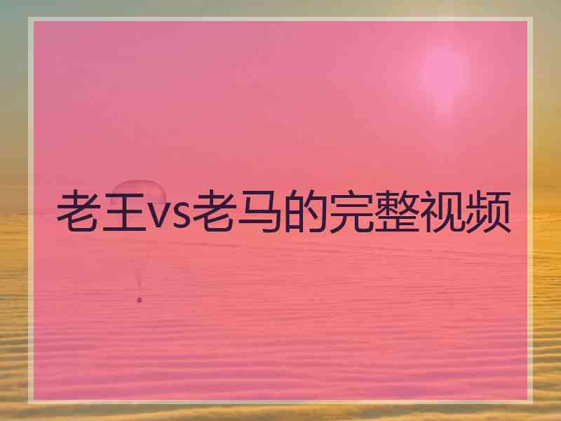 老王vs老马的完整视频