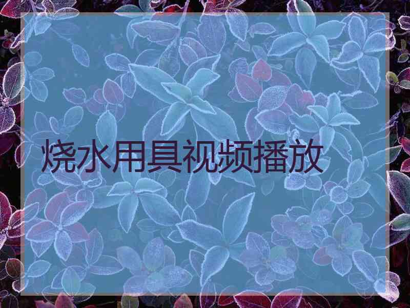 烧水用具视频播放
