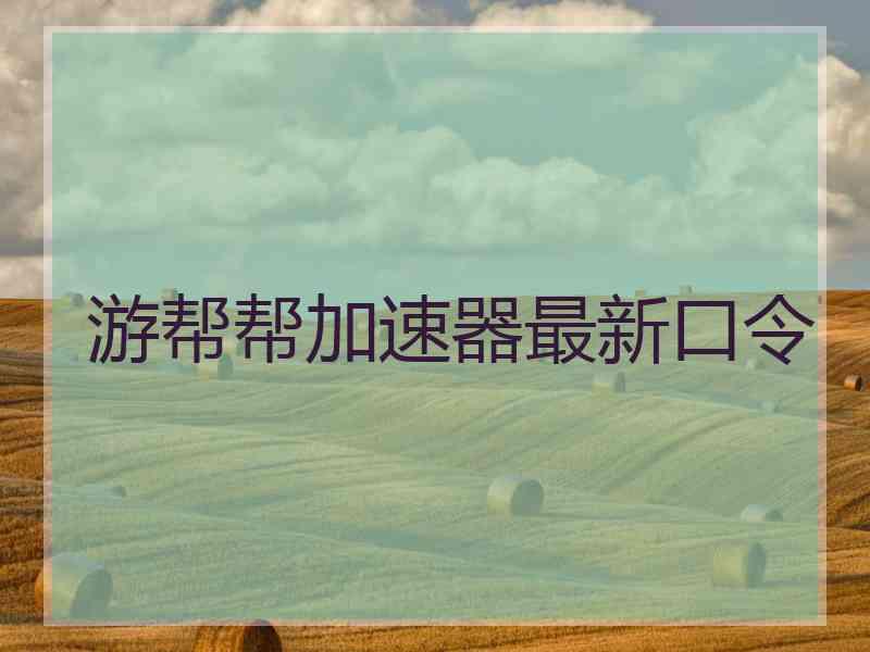 游帮帮加速器最新口令