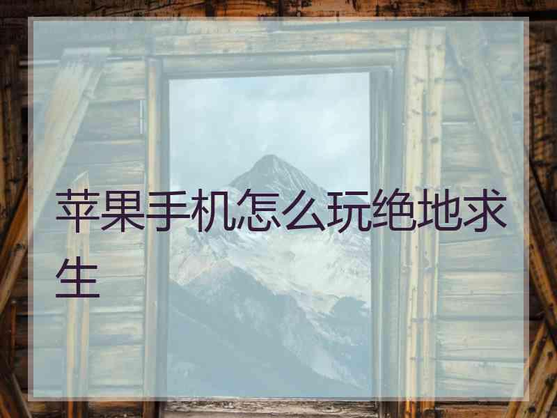 苹果手机怎么玩绝地求生