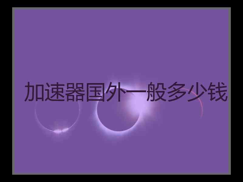 加速器国外一般多少钱