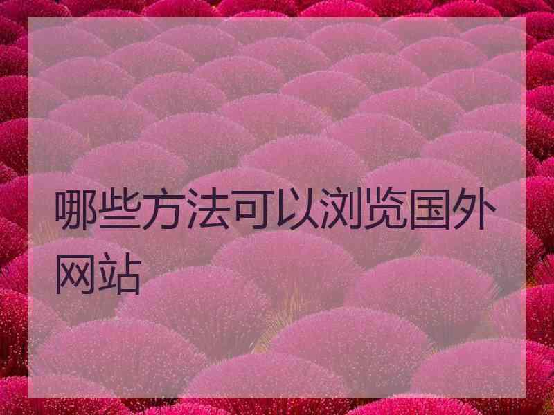哪些方法可以浏览国外网站