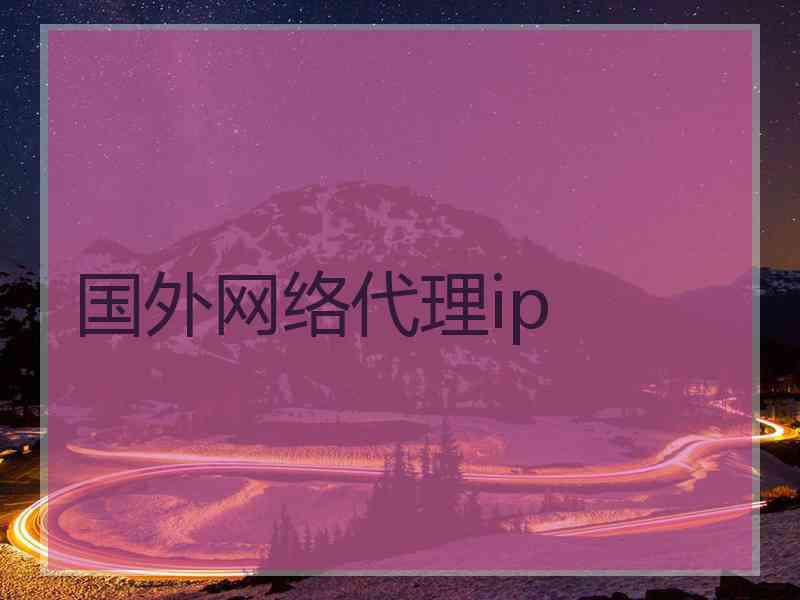 国外网络代理ip
