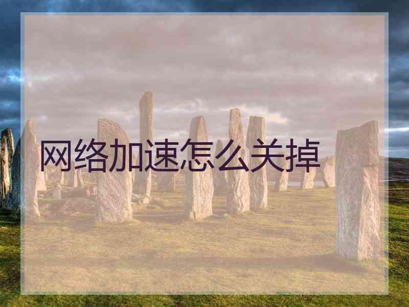 网络加速怎么关掉