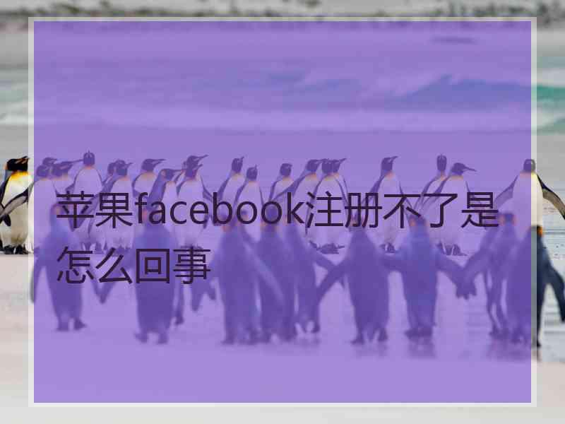 苹果facebook注册不了是怎么回事