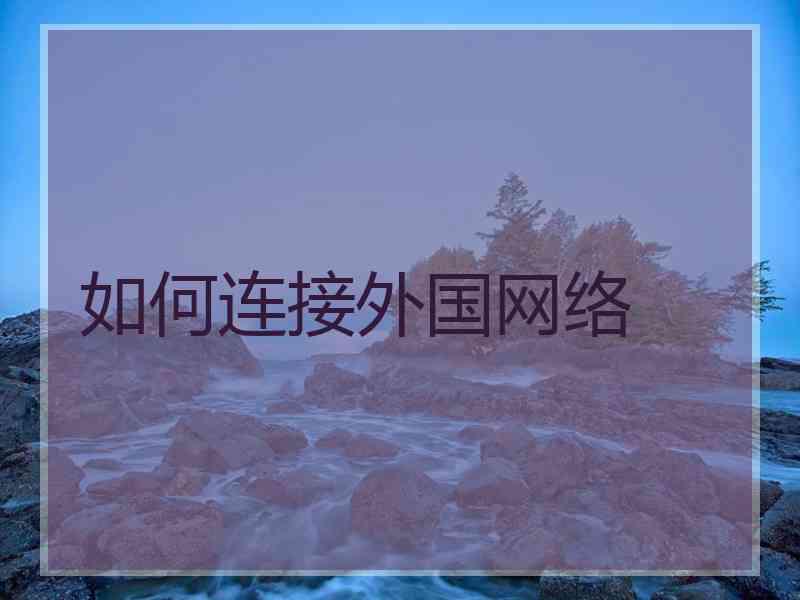 如何连接外国网络