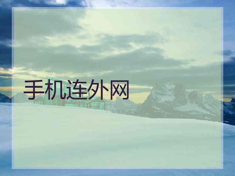 手机连外网